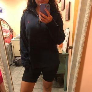 Navy blue polo zip up